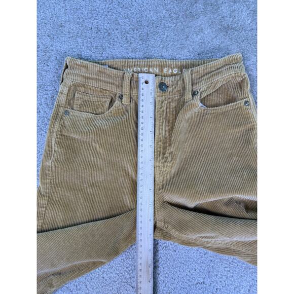 American Eagle Pants Brown Corduroy Mom Jeans Women’s Stretch Size 0 E365 - Picture 13 of 16